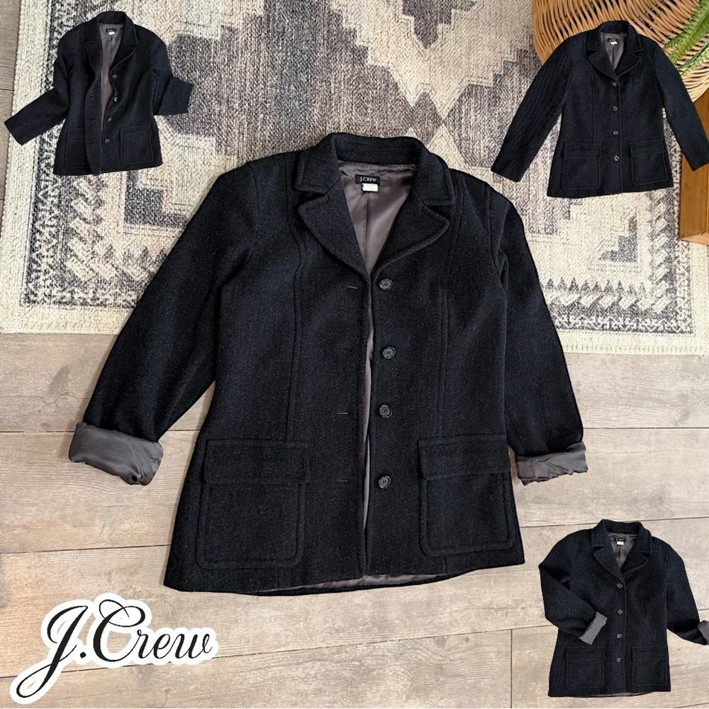 Vintage Y2K J. Crew Petite Women’s Peacoat Virgin Wool Cashmere Nylon